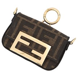 Bolsa Fendi Baguette Nano em canvas Marrom