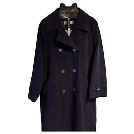 Max Mara Double-Breasted Navy Blue Wool Coat Dark blue