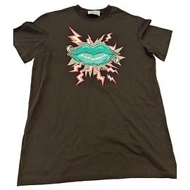 T-shirt Prada em algodão preto - Estampa de Lábios Preto