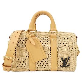 Louis Vuitton Damier Raffia Keepall Bandoulière 25cm Beige Autre