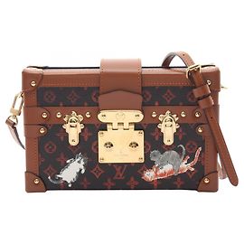 Borsa a tracolla Louis Vuitton Petite Malle NM Catgram Marrone