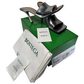 Sandale Stretch Bottega Veneta Mirror Calf Silver Taille 37 (Set complet) Neuf/Original Argenté