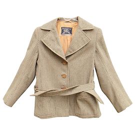 Kurze Burberrys Jacke mit Karomuster Braun Grün