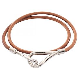 Hermès Pulseira Jumbo Charm Hermes Marrom Prata