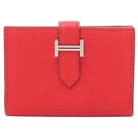 Hermès Hermes Bearn Rouge Tomato Card Case Red