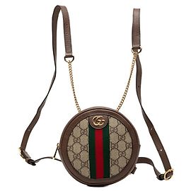 Gucci GG Supreme Sherry Line Ophidia Mini Backpack Brown Beige