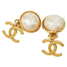 Pendientes Chanel Coco Mark Vintage Swing Dorado