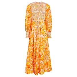 Robe longue florale avec bustier froncé