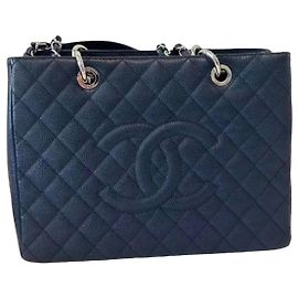 Borsa Tote Chanel Grand Shopping Blu scuro