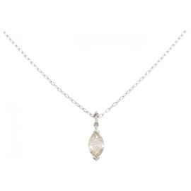 Autre Marque Colar de platina e diamantes Prata