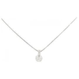 Autre Marque Platin-Diamant-Halskette Silber