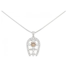 Autre Marque Diamant-Halskette PT900 PT850 Silber