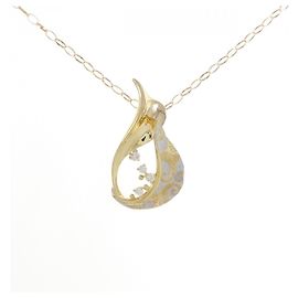 Autre Marque Colar com pingente de Au750 e diamante Dourado