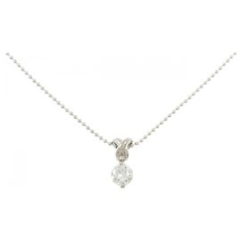 Autre Marque Platin-Diamant-Halskette Silber