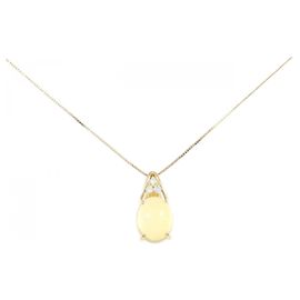Autre Marque Colar de Ouro Au750 com Opala e Diamante Dourado