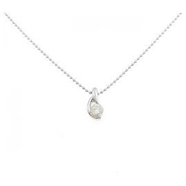 Autre Marque Pt900/Pt850 Diamant-Halskette Silber