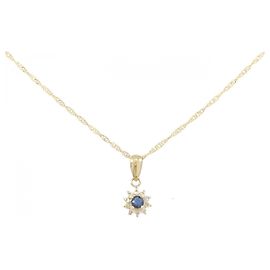 Autre Marque Collier en saphir et diamants Au750 Doré
