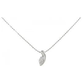 Autre Marque Platin-Diamant-Halskette Silber