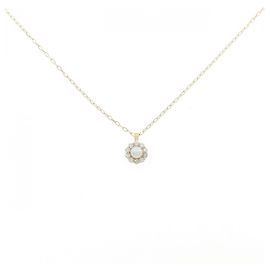Autre Marque Colar de pérolas Akoya e diamantes Au750 Dourado