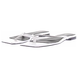 Coperni White Leather Flip-Flops Size 39 White