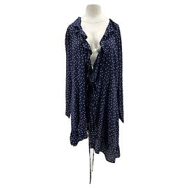 Autre Marque DESIGN Seidenkleid Blau XL Blau