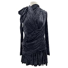 Balenciaga Samtkleid Schwarz Schwarz