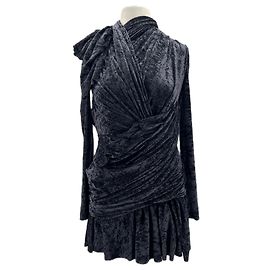 Robe Balenciaga en velours noir Noir