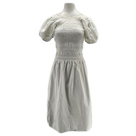 Robe Ganni blanche dos nu en coton Blanc