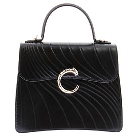 Cartier Black Leather Handbag Black