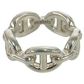 Hermès Hermes Enchainée Sterling Silver 925 Band Ring Silvery