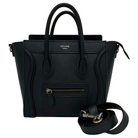 Céline Sac à main Celine Luggage Nano Shopper en cuir Noir