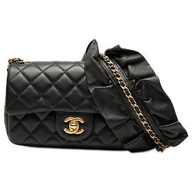 Chanel Black Mini Rectangular Classic Lambskin Romance Single Flap Noir