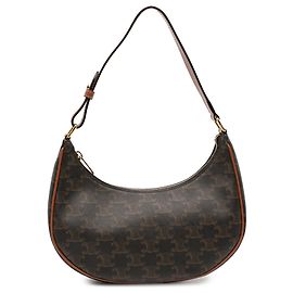 Céline Sac à épaule Ava en toile enduite Triomphe marron Celine Marron Marron foncé