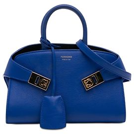 Salvatore Ferragamo Sac Hug en cuir de veau bleu Ferragamo XS Bleu