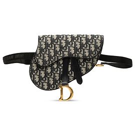 Dior Blue Oblique Canvas Saddle Belt Bag Blue