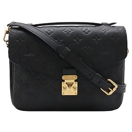 Louis Vuitton Pochette Metis en cuir Empreinte Monogram noir Noir