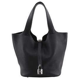 Hermès Black Clemence Picotin Lock 22 Noir
