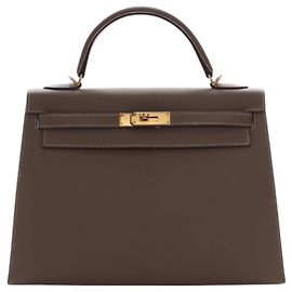 Hermès Kelly II Sellier en cuir Epsom marron 32 Marron Taupe