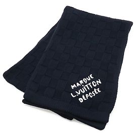 Sciarpa Louis Vuitton Damier Snug Ricamata Blu navy