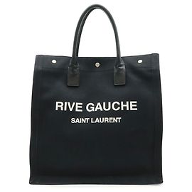 Yves Saint Laurent RIVE GAUCHE Cabas Tote Bag Black