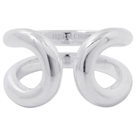 Hermès Hermes Lima PM Silver Band Ring Silvery