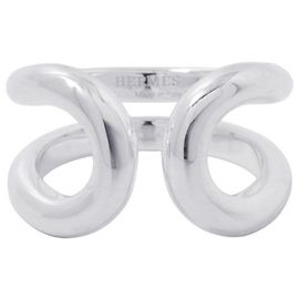 Hermès Hermes Lima PM Silver Band Ring Silber