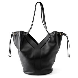 Borsa Tote in pelle di vitello nera Yves Saint Laurent Nero