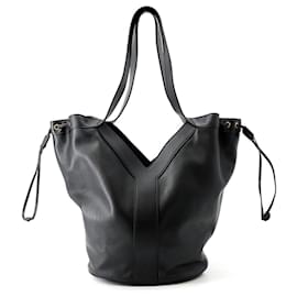 Sac cabas en cuir noir Yves Saint Laurent Noir