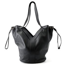 Yves Saint Laurent Black Leather Tote Bag Black
