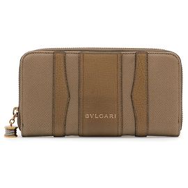 Bulgari Bvlgari B-zero1 Round Long Wallet Beige