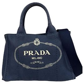 Borsa tote a tracolla Canapa Prada Blu navy