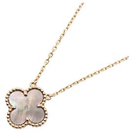 Colar Vintage Alhambra Van Cleef & Arpels Marrom Dourado