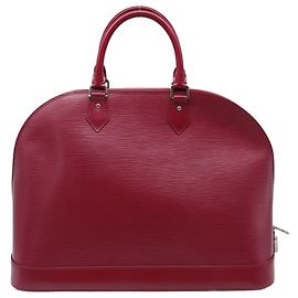 Borsa Alma MM Louis Vuitton in pelle Epi bordeaux Rosso Bordò