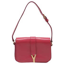 Yves Saint Laurent Bolsa Chyc Flap Medium em couro rosa Saint Laurent Marrom Rosa